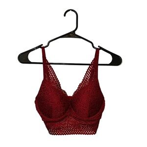 Rue21 Maroon Floral Lace Bralette